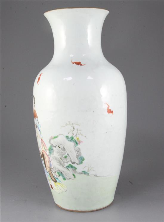 A Chinese famille rose baluster vase, late 19th century, 39.5cm